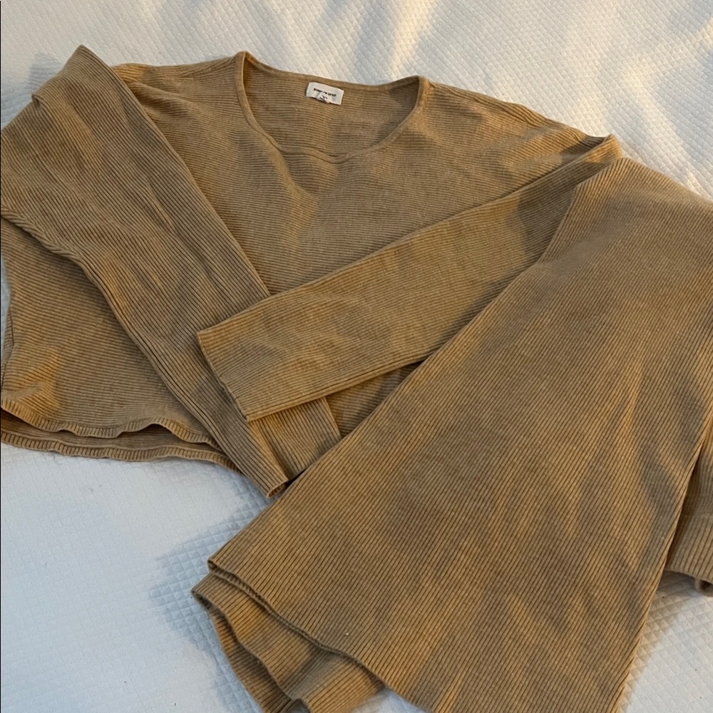 Revolve Song of Style Tan Ribbed Knit Sweater and Pants Set, XL